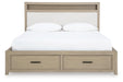 Calmoro California King Bookcase Bed with Mirrored Dresser - alternate view 4