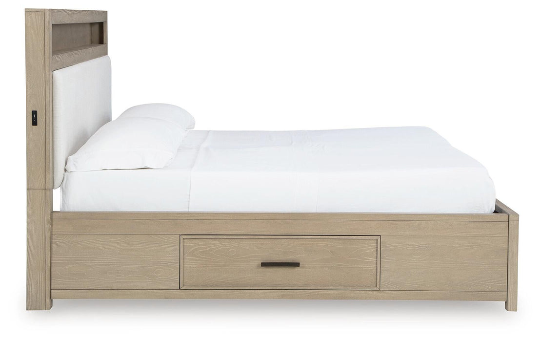 Calmoro California King Bookcase Bed with Mirrored Dresser - alternate view 10