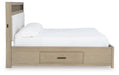 Calmoro California King Bookcase Bed with Mirrored Dresser - alternate view 10