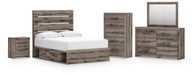 Urbanoore Full Panel Bed with Storage, Dresser, Mirror, Chest and Nightstand