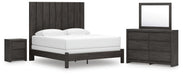 Parlayon King Panel Bed, Dresser, Mirror and Nightstand