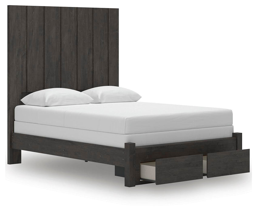 Parlayon Queen Panel Storage Bed, Dresser, Mirror and Nightstand - alternate view 9