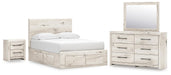 Lawroy Full Panel Storage Bed, Dresser, Mirror and Nightstand