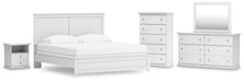 Bostwick Shoals King Panel Bed, Dresser, Mirror, Chest and Nightstand