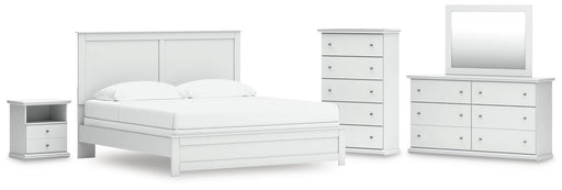 Bostwick Shoals King Panel Bed, Dresser, Mirror, Chest and Nightstand