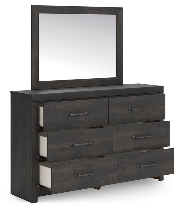 Delmorta Queen Panel Bed, Dresser, Mirror, Chest and Nightstand - alternate view 4