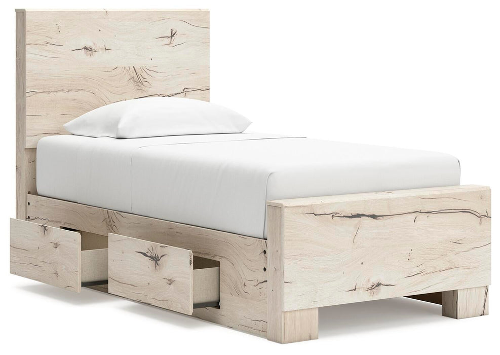 Lawroy Twin Panel Bed with Storage, Dresser and Mirror - alternate view 9