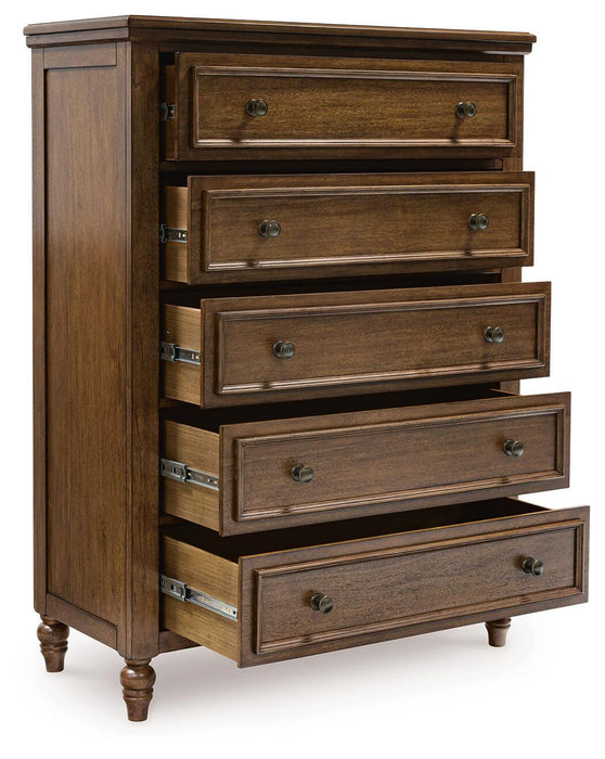 Sturlayne California King Upholstered Panel Bed, Dresser, Mirror, Chest and Nightstand - alternate view 6