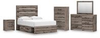 Urbanoore Full Panel Storage Bed, Dresser, Mirror, Chest and Nightstand