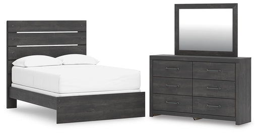 Delmorta Full Panel Bed, Dresser and Mirror