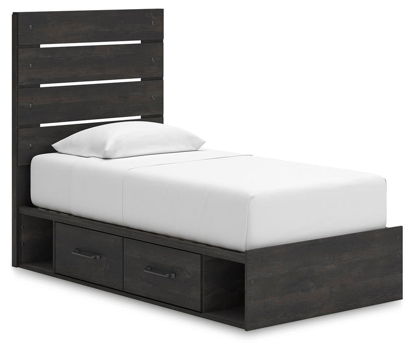 Delmorta Twin Panel Storage Bed, Dresser, Mirror and Nightstand - alternate view 8