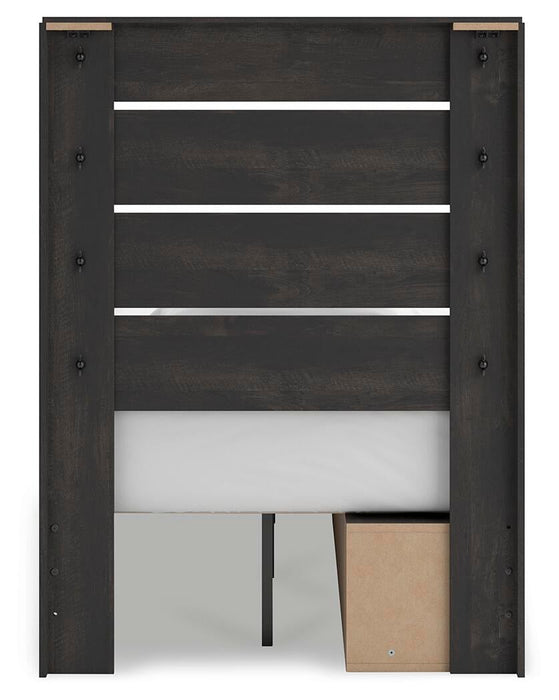 Delmorta Twin Panel Storage Bed, Dresser, Mirror and Nightstand - alternate view 10