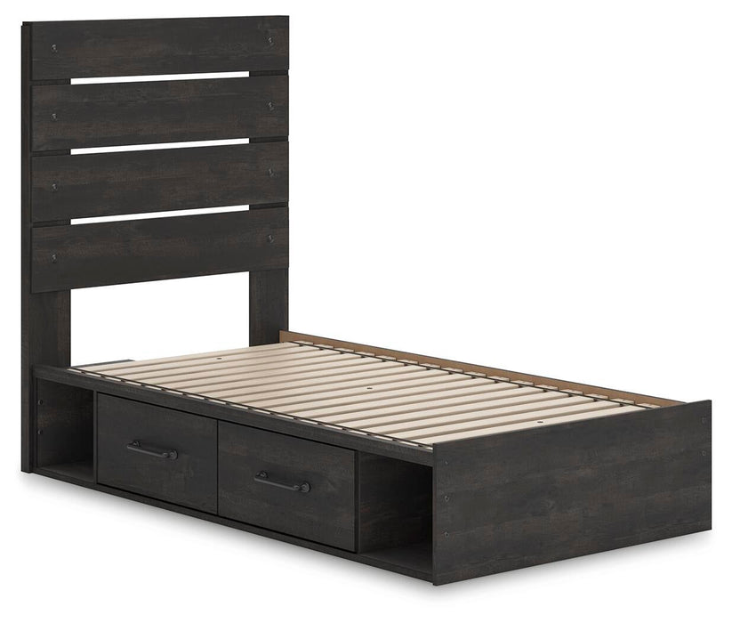 Delmorta Twin Panel Storage Bed, Dresser, Mirror and Nightstand - alternate view 12
