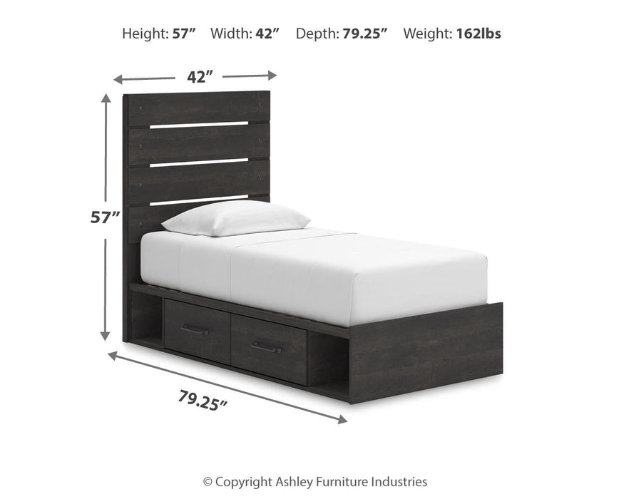 Delmorta Twin Panel Storage Bed, Dresser and Mirror - alternate view 17