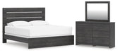Delmorta King Panel Bed, Dresser and Mirror
