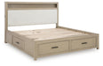 Calmoro Queen Bookcase Bed with Mirrored Dresser - alternate view 4