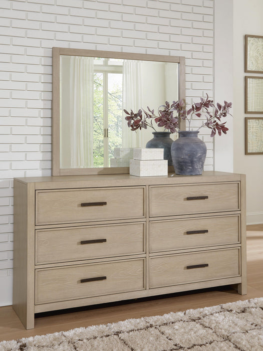 Calmoro Queen Bookcase Bed with Mirrored Dresser - alternate view 8