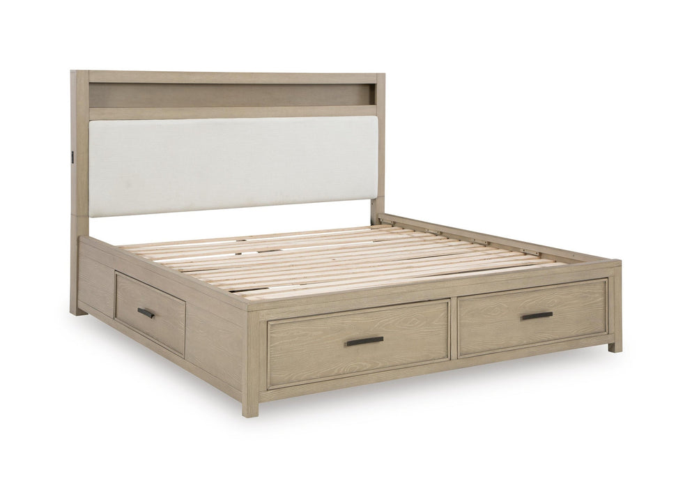 Calmoro Queen Bookcase Bed with Mirrored Dresser - alternate view 5