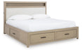 Calmoro Queen Bookcase Bed with Mirrored Dresser and Nightstand - alternate view 3