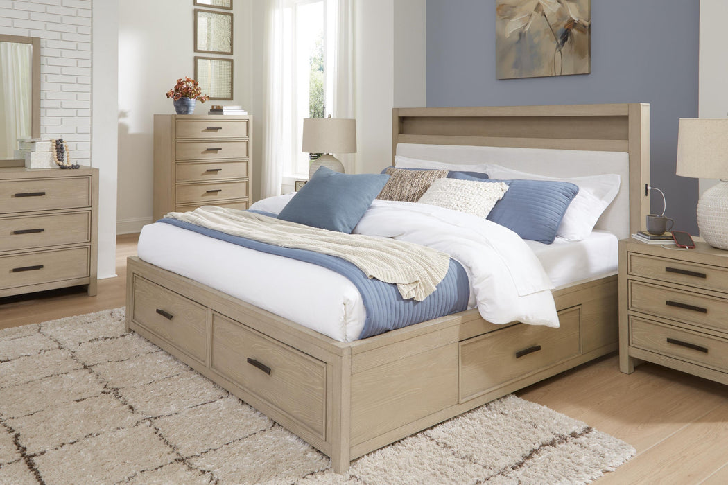 Calmoro Queen Bookcase Bed with Mirrored Dresser and Nightstand - alternate view 14