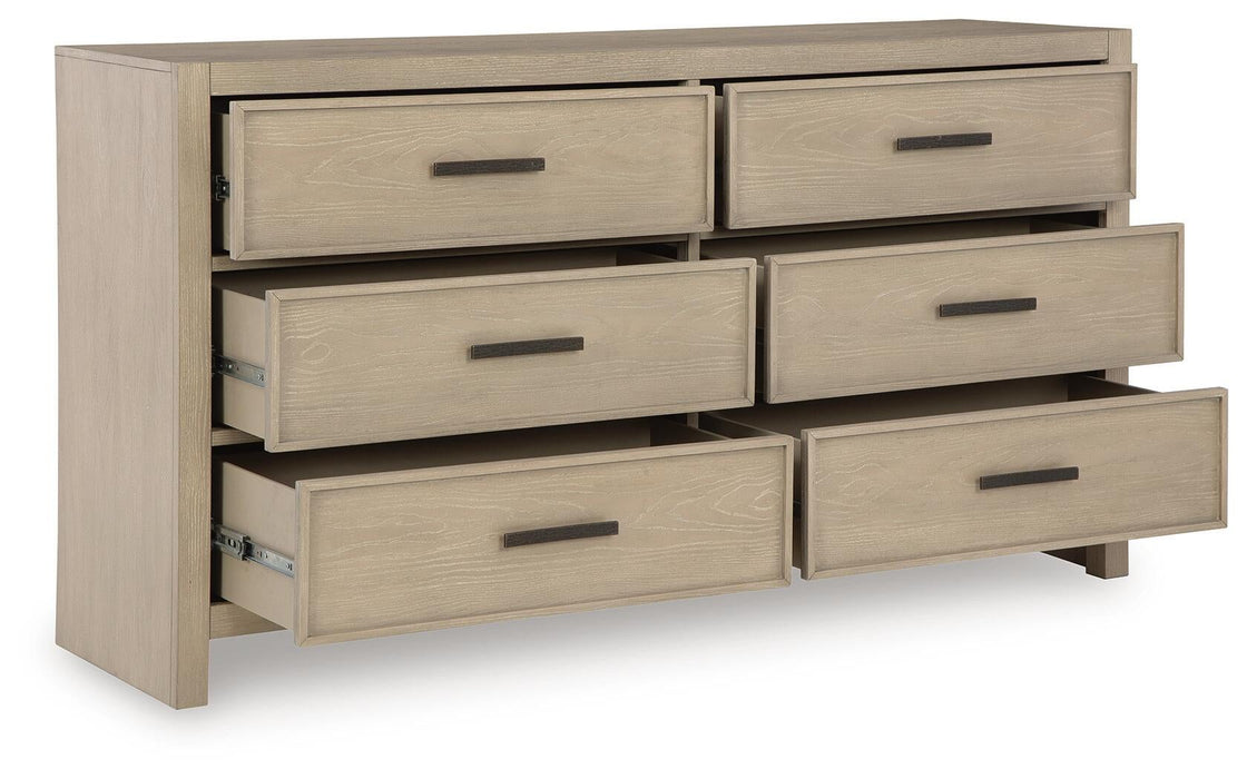 Calmoro King Bookcase Bed with Mirrored Dresser - alternate view 9