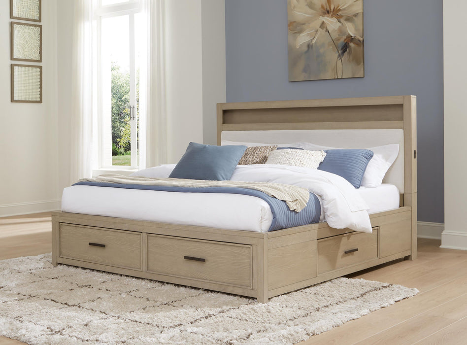 Calmoro King Bookcase Bed with Mirrored Dresser - alternate view 10