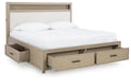 Calmoro California King Bookcase Bed with Mirrored Dresser and Nightstand - alternate view 6