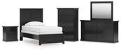 Maribel Twin Panel Bed, Dresser, Mirror, Chest and Nightstand