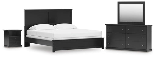 Maribel King Panel Bed, Dresser, Mirror and Nightstand