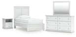 Bostwick Shoals Twin Panel Bed, Dresser, Mirror and Nightstand