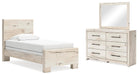 Lawroy Twin Panel Bed, Dresser and Mirror