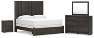 Parlayon King Panel Storage Bed, Dresser, Mirror and Nightstand