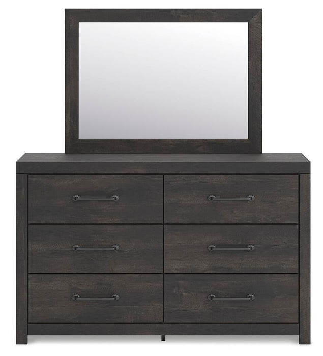 Delmorta Twin Panel Bed with Storage, Dresser and Mirror - alternate view 2