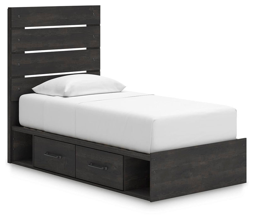 Delmorta Twin Panel Bed with Storage, Dresser and Mirror - alternate view 8