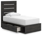 Delmorta Twin Panel Bed with Storage, Dresser and Mirror - alternate view 9