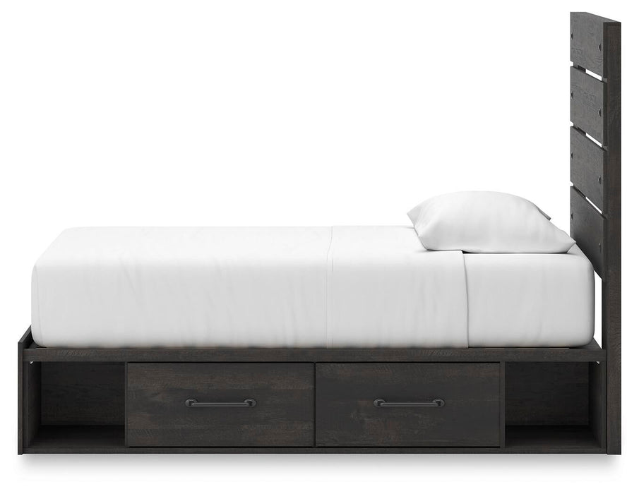 Delmorta Twin Panel Bed with Storage, Dresser and Mirror - alternate view 17