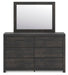 Delmorta King Panel Bed, Dresser, Mirror, Chest and Nightstand - alternate view 2