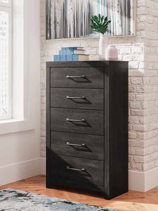 Delmorta King Panel Bed, Dresser, Mirror, Chest and Nightstand - alternate view 26