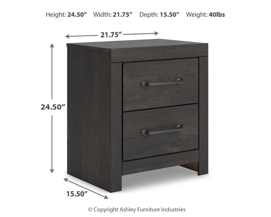 Delmorta King Panel Bed, Dresser, Mirror, Chest and Nightstand - alternate view 32