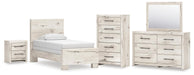 Lawroy Twin Panel Bed, Dresser, Mirror, Chest and Nightstand