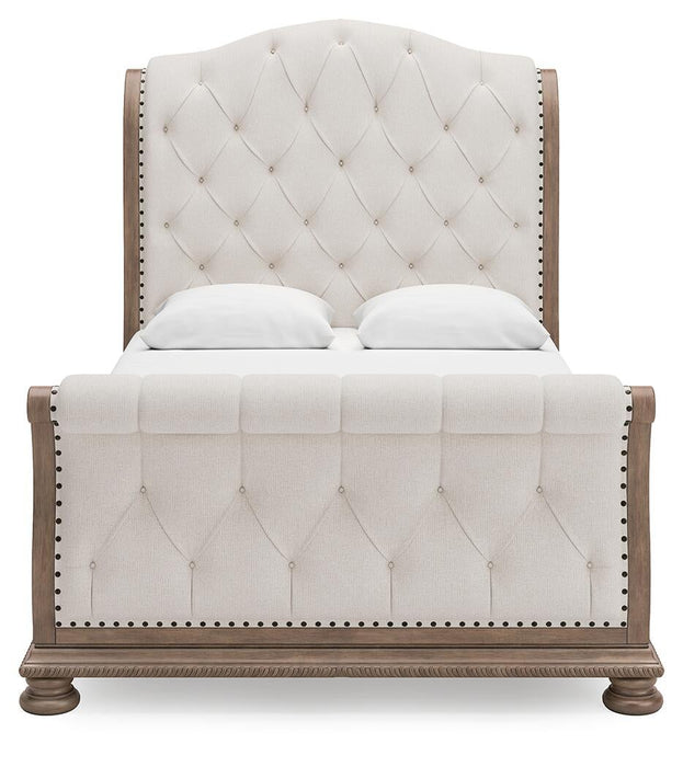 Ardenfield Queen Upholstered Sleigh Bed, Dresser, Mirror and Nightstand - alternate view 4