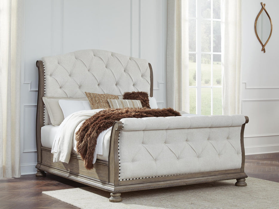 Ardenfield Queen Upholstered Sleigh Bed, Dresser, Mirror and Nightstand - alternate view 11