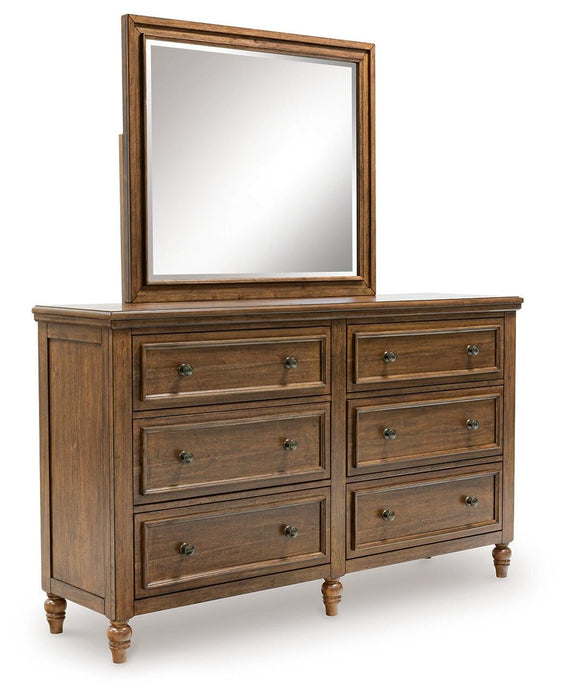 Sturlayne King Upholstered Panel Bed, Dresser and Mirror - alternate view 2