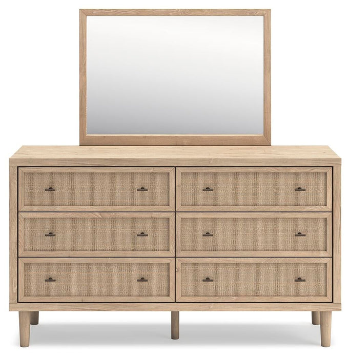 Cielden Full Upholstered Bed with Roll Slats, Dresser, Mirror, Chest and Nightstand - alternate view 2
