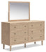 Cielden Full Upholstered Bed with Roll Slats, Dresser, Mirror, Chest and Nightstand - alternate view 3