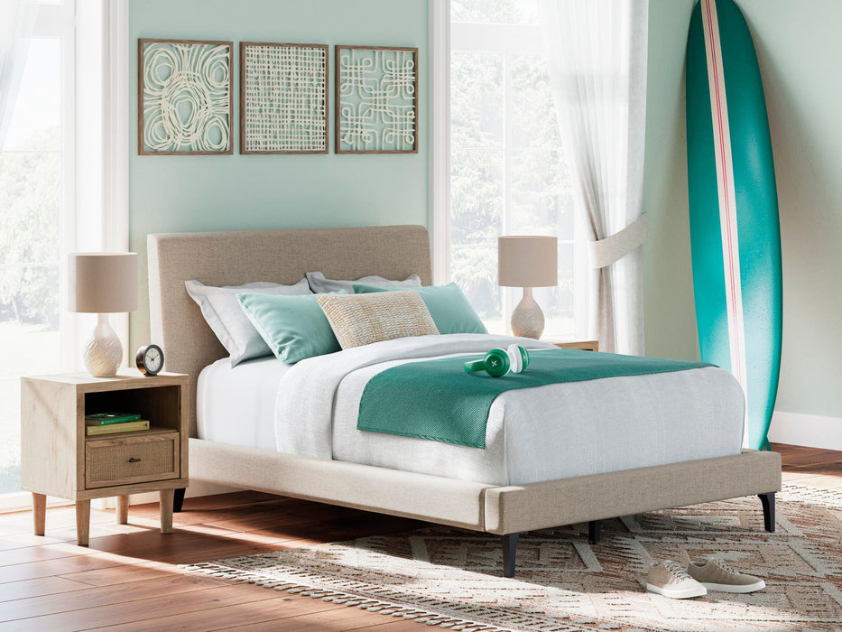 Cielden Full Upholstered Bed with Roll Slats, Dresser, Mirror, Chest and Nightstand - alternate view 27