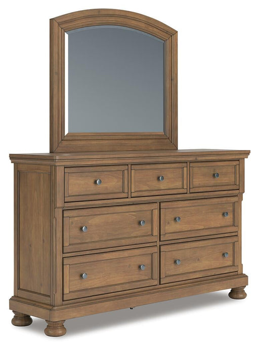Vandenmore Queen Storage Sleigh Bed with Mirrored Dresser, Chest and Nightstand - alternate view 2