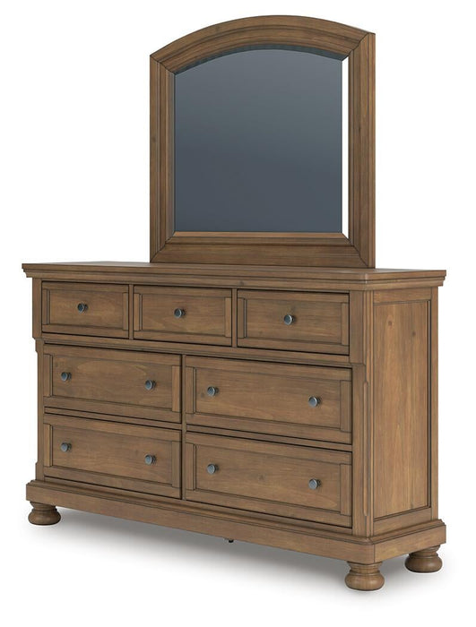 Vandenmore Queen Storage Sleigh Bed with Mirrored Dresser, Chest and Nightstand - alternate view 6