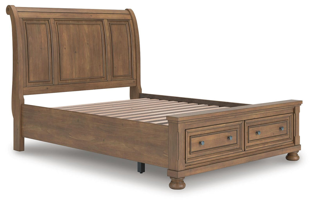 Vandenmore Queen Storage Sleigh Bed with Mirrored Dresser, Chest and Nightstand - alternate view 18