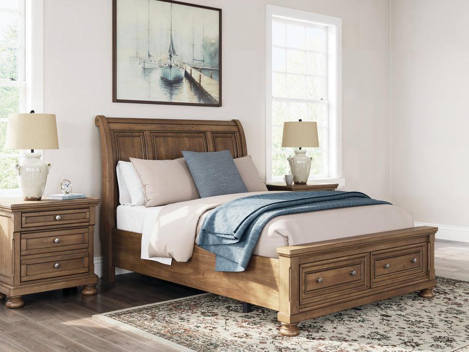 Vandenmore Queen Storage Sleigh Bed with Mirrored Dresser, Chest and Nightstand - alternate view 28
